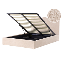 Ottoman Bed NANTERRE Boucle Beige 140 x 200 cm (EU Double)