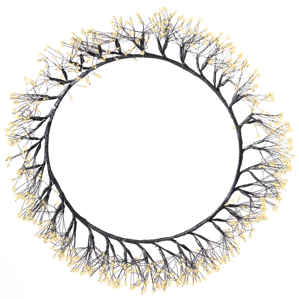 Beliani Christmas Wreath Led Muggan Wreath 52 Cm Black