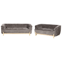 Living Room Set 5 Seater ALNOR Chenille Brown