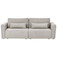 Sofa Bed 3 Seater VAXHOLM Fabric Grey with Storage