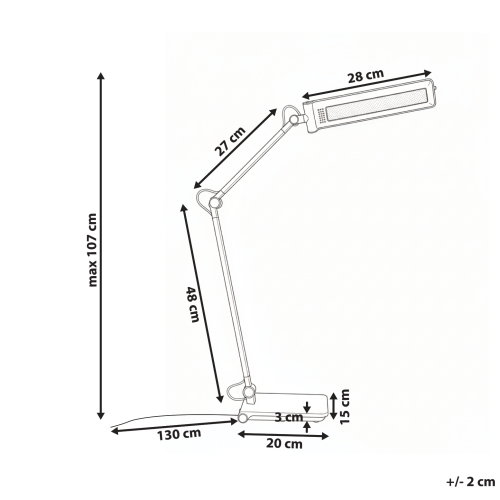 Beliani LED Desk Lamp AQUILA with Dimmer Grey 2