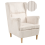 Beliani Wingback Chair ABSON Corduroy Light Beige 1