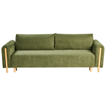 Sofa Bed 3 Seater KVAM Fabric Green with Storage