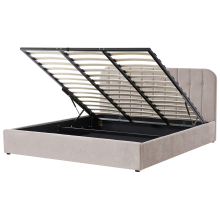 Ottoman Bed CHALLANS Chenille Taupe 180 x 200 cm (EU Super King)