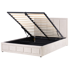 Ottoman Bed QUIBERON Chenille Taupe 160 x 200 cm (EU King Size)