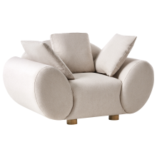Armchair RINGEL with Cushions Fabric Light Beige