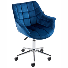 Desk Chair LABELLE Velvet Navy Blue