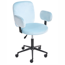 Desk Chair MORAGA Velvet Light Blue