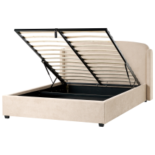 Ottoman Bed BERNAY Fabric Taupe 160 x 200 cm (EU King Size)