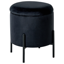 Storage Pouffe WENONA Velvet Black