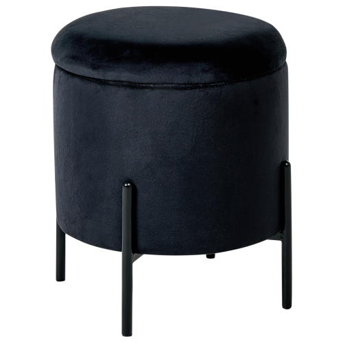 Beliani Storage Pouffe WENONA Velvet Black