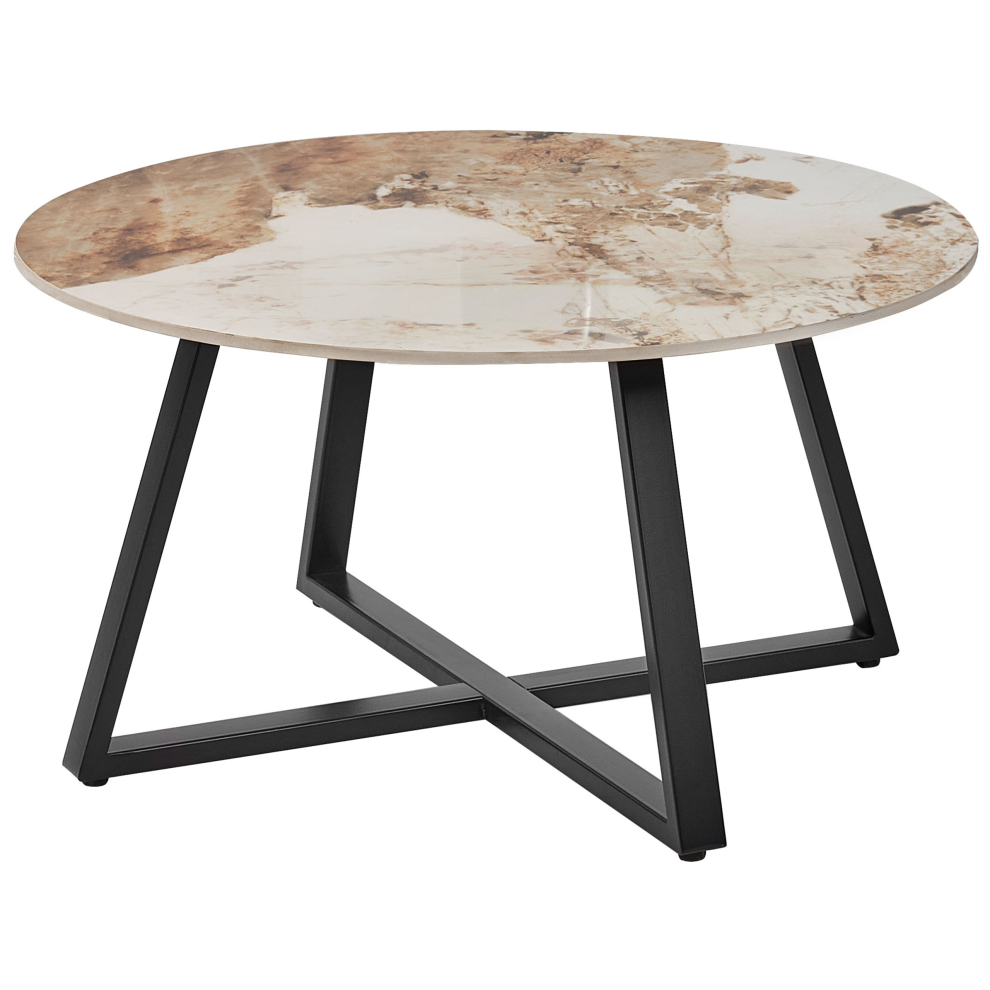 Beliani Coffee Table Ivins Ceramic White Marble