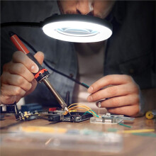 10X Magnifying Glass with Clip 56LED Magnifier Lamp 3 Color Mode 10 Brightness Dimmer 360 Flexible Gooseneck Lights