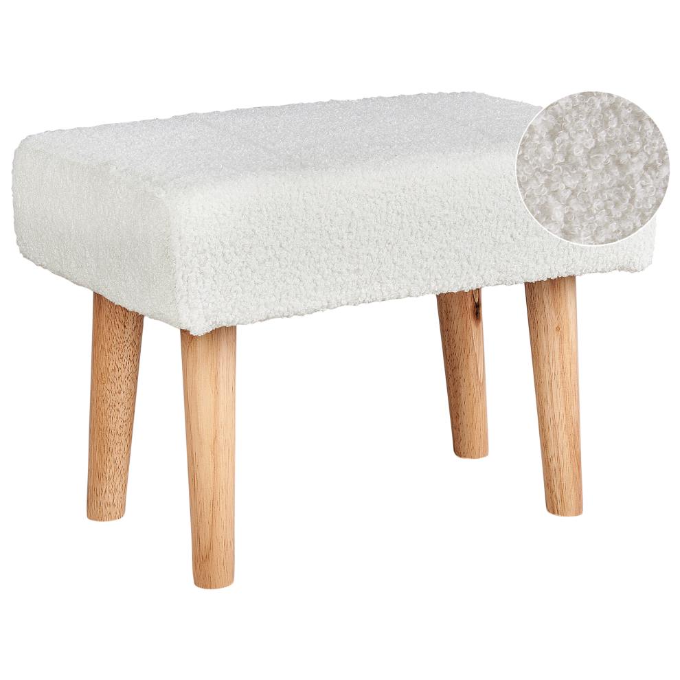 Beliani Footstool Takoma Boucle White