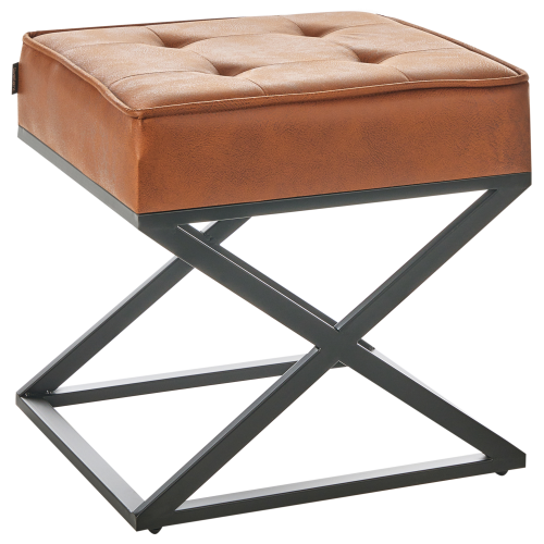Beliani Footstool MURDO Faux Leather Orange