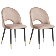 Set of 2 Dining Chairs MAGALIA Velvet Taupe