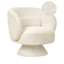 Swivel Armchair LIEKSA Boucle Off-White