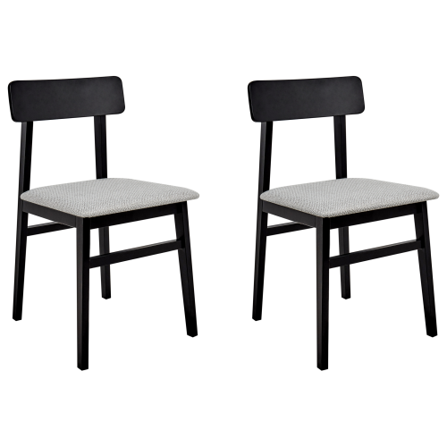 Beliani Set of 2 Dining Chairs STACY Wood Light Grey