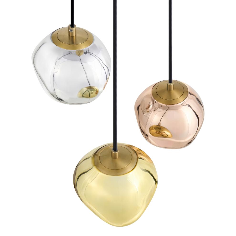 Photos - Chandelier / Lamp Beliani 3 Light Pendant Lamp TSHUAPA Glass Multicolour 