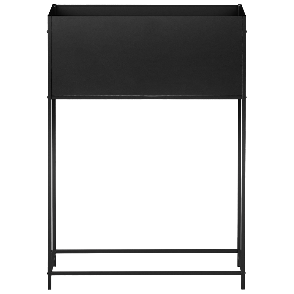 Beliani Elevated Plant Pot Tapien Metal 70 Cm Black