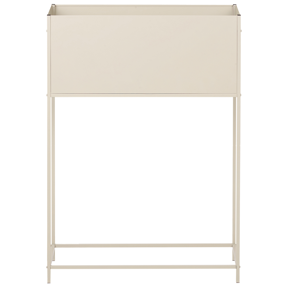 Beliani Elevated Plant Pot Tapien Metal 70 Cm Beige