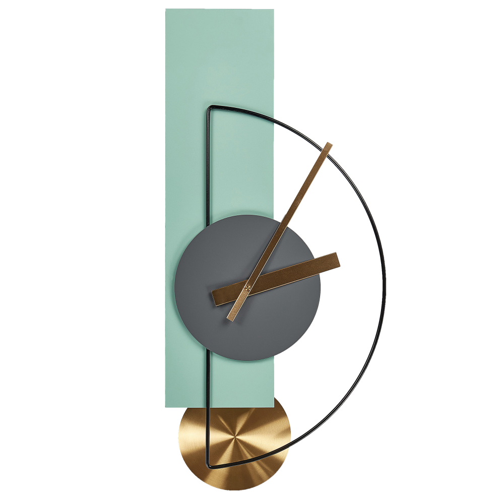 Beliani Wall Clock Cevins 31 Cm Metal Light Green