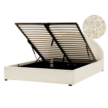 Ottoman Bed CHADENET Boucle Off-White 140 x 200 cm (EU Double)