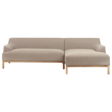 Corner Sofa 3 Seater SOSJO Fabric Taupe Left Hand