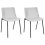 Beliani Set of 2 Dining Chairs ESBON Fabric Light Grey 1