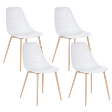 Set of 4 Dining Chairs HAZELTON White