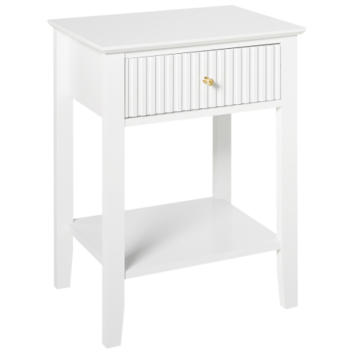Beliani 1 Drawer Bedside Table ASSISI White