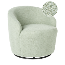 Swivel Armchair DAVIK Boucle Light Green