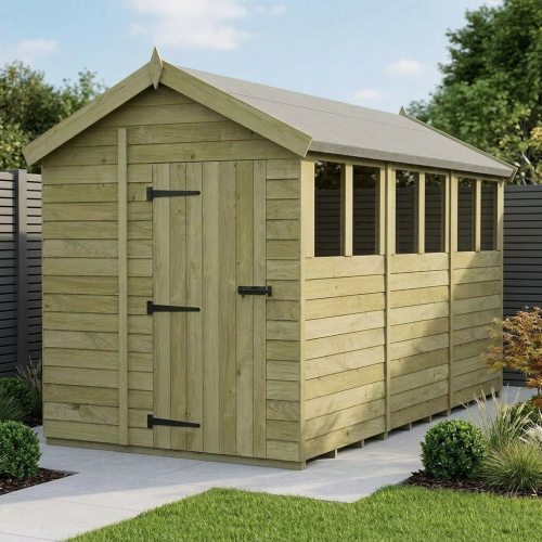 6 x 12 Apex Shed Tanalised (Single Door, With Windows)