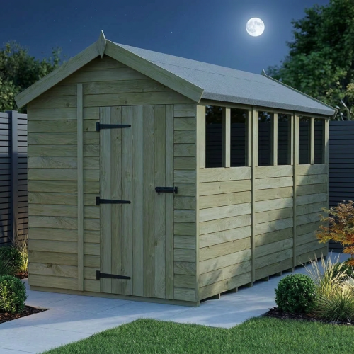 6 x 12 Apex Shed Tanalised (Single Door, With Windows) 2