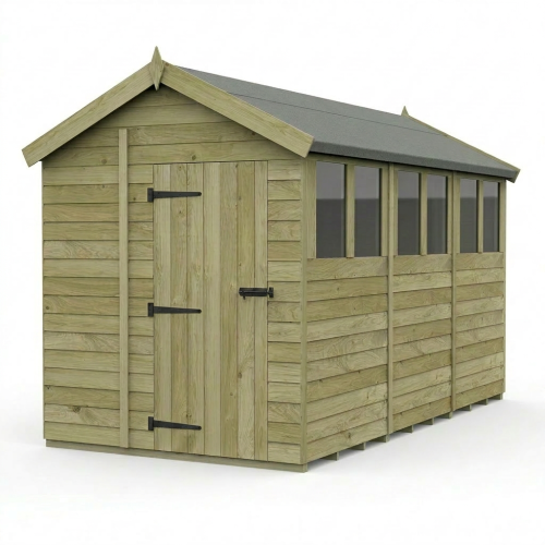 6 x 12 Apex Shed Tanalised (Single Door, With Windows) 1