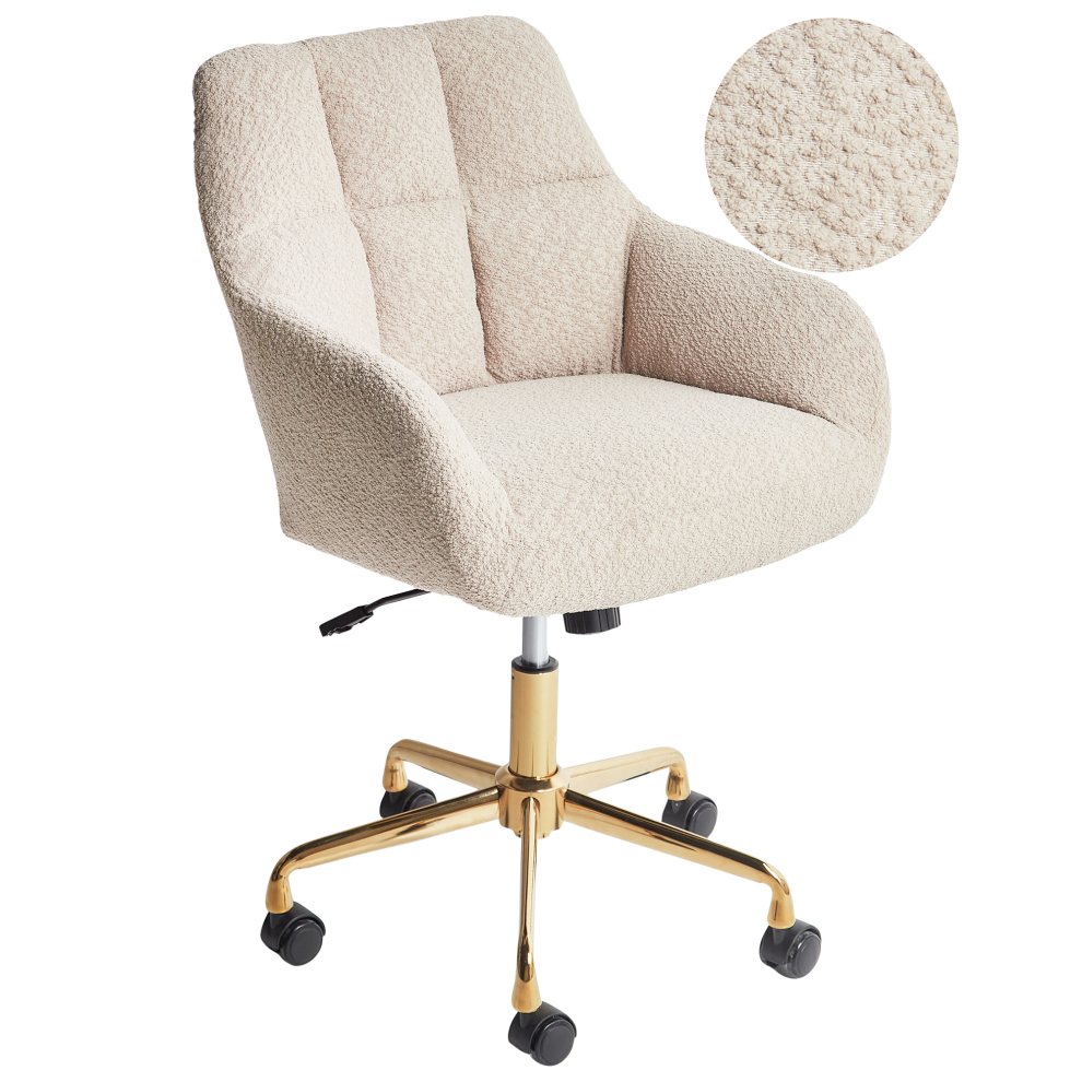 Beliani Desk Chair Palmdale Boucle Beige