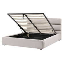 Ottoman Bed BONIFACIO Faux Linen Grey 160 x 200 cm (EU King Size)