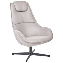Swivel Armchair HAUGE Fabric Light Grey