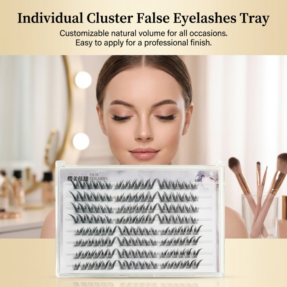 Phui-Pet-Supplies (180 Clusters No Glue) Volume False Eyelashes - Synthetic Fiber & Comfortable