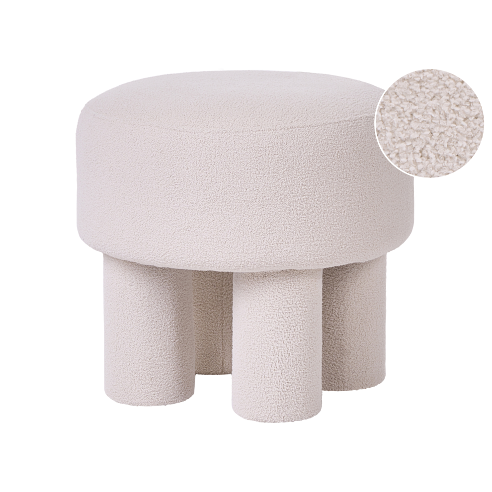 Beliani Footstool Canby Boucle Off-White