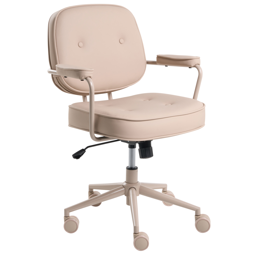 Beliani Desk Chair Paramus Faux Leather Sand Beige