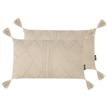 Set of 2 Decorative Cushions CAESIA Cotton 30 x 50 cm Light Beige Solid