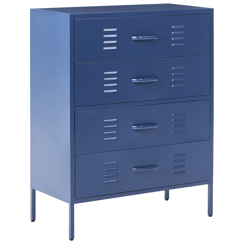 Beliani Chest Of Drawers Enago Metal Navy Blue