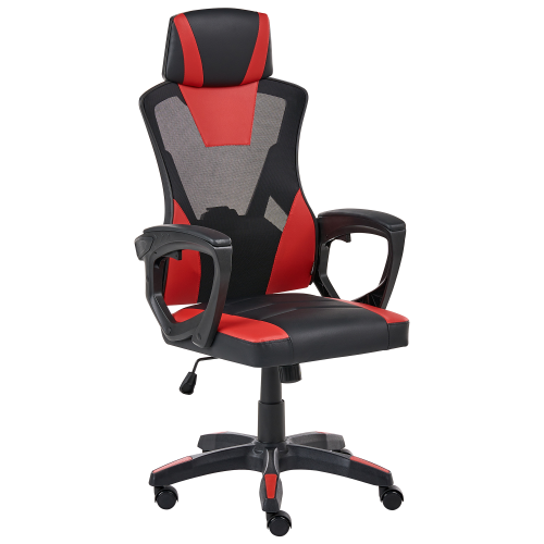 Beliani Office Chair IGNIS Faux Leather Red