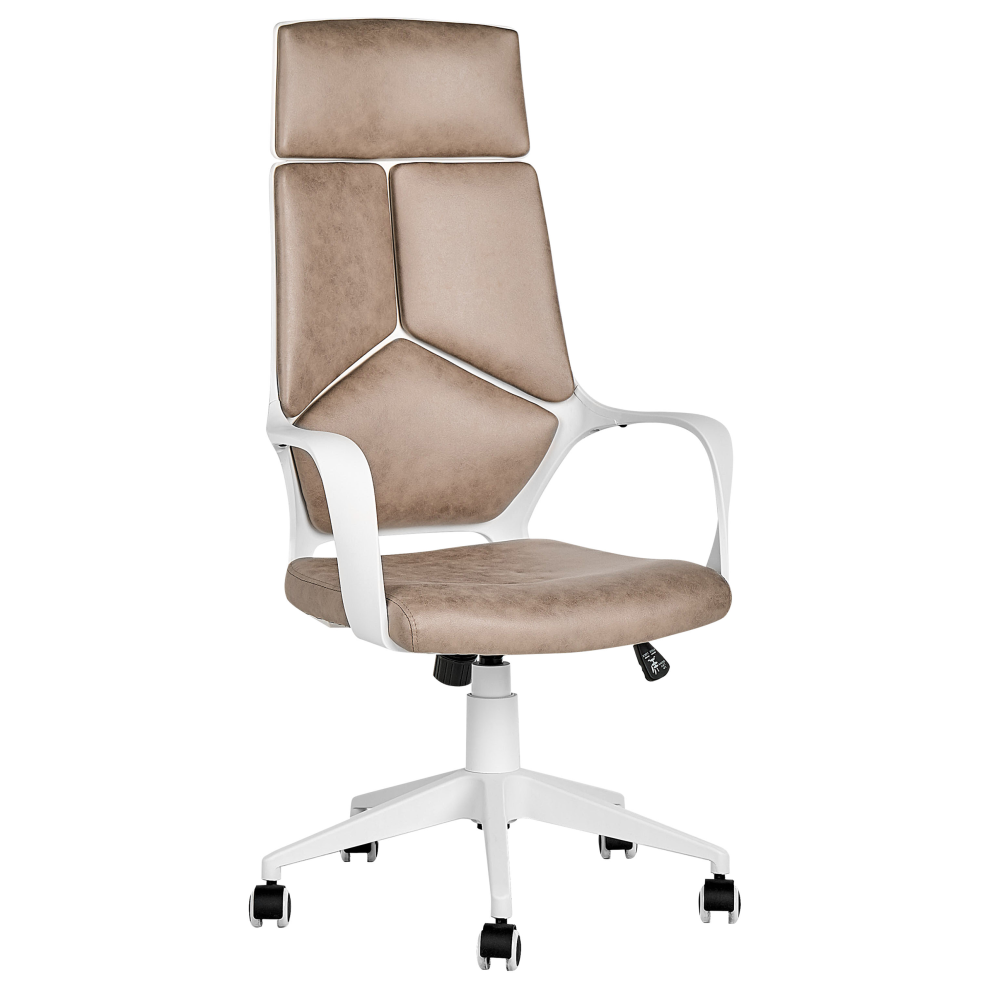 Beliani Office Chair Delight Faux Suede Sand Beige