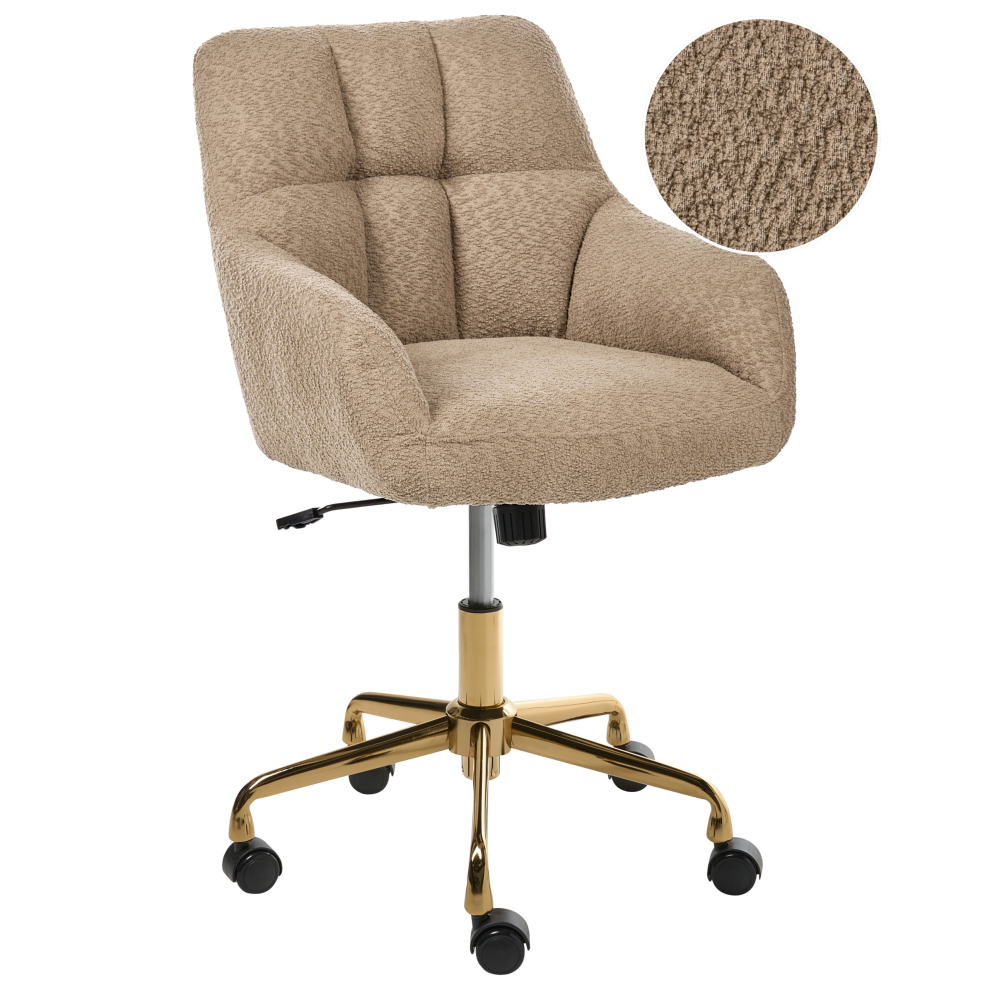 Beliani Desk Chair Palmdale Boucle Light Brown