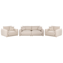 Living Room Set 5 Seater JUBEK Fabric Beige