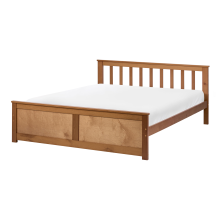 Bed Pine Wood OLENDON 120 x 200 cm (EU Small Double) Brown