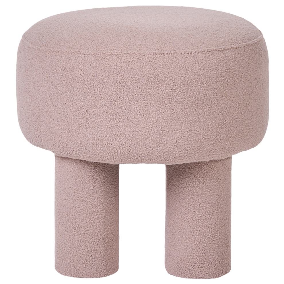 Beliani Footstool Canby Boucle Beige