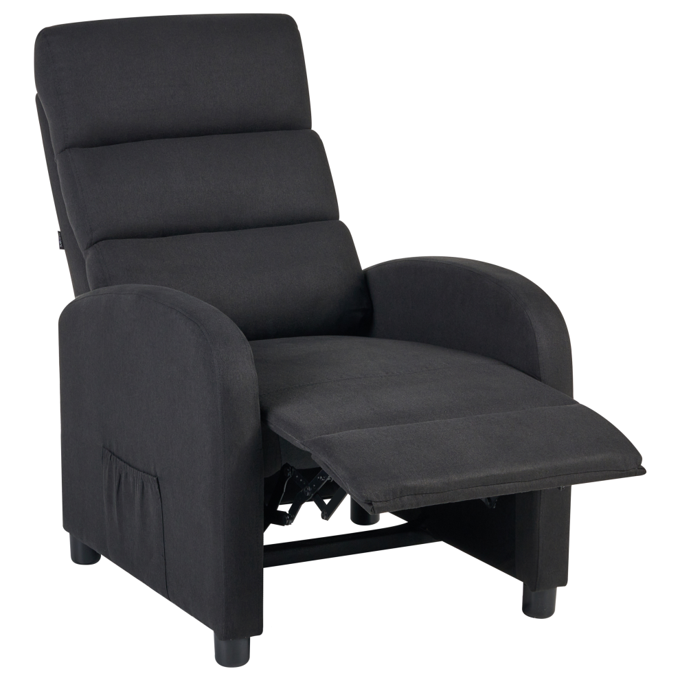 Beliani Recliner Chair Otus Fabric Black